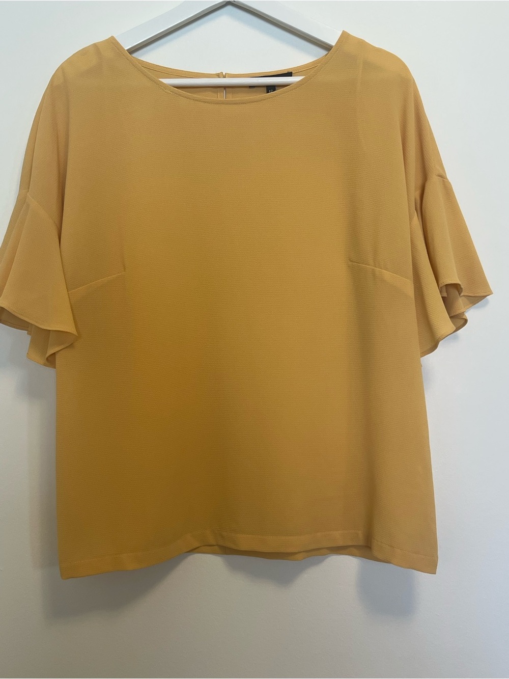 Basque Mustard Yellow Ruffle Sleeve Blouse Women's Casual Top | Workwear